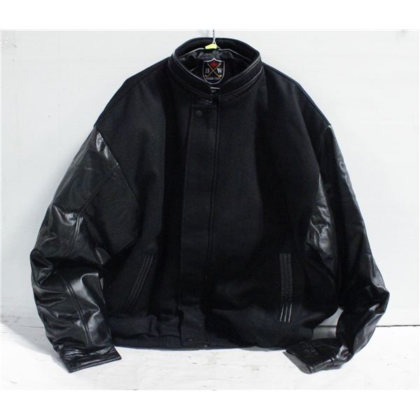 NEW B&W COLLECTION 50% BLACK LEATHER JACKET 2XL