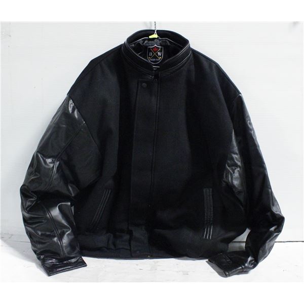 NEW B&W COLLECTION 50% BLACK LEATHER JACKET 2XL