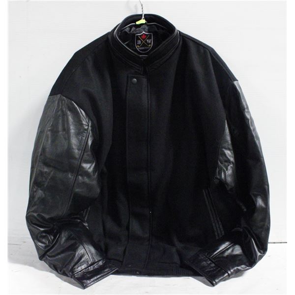 NEW B&W COLLECTION 50% BLACK LETHER JACKET 2XL
