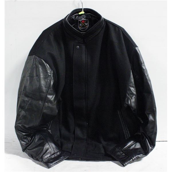 NEW B&W COLLECTION 50% BLACK LETHER JACKET L