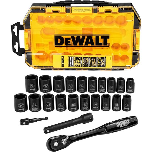 NEW DEWALT 1/2" DRIVE IMPACT SET 23 PC SET