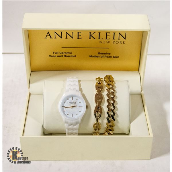 NEW ANNE KLEIN NEW YORK WATCH AND BRACELETS