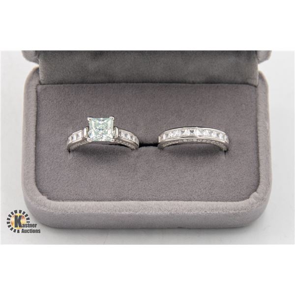 #1079-2PC WEDDING SET W 2CT GRA CERTIFIED PRINCESS