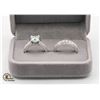 Image 2 : #1079-2PC WEDDING SET W 2CT GRA CERTIFIED PRINCESS