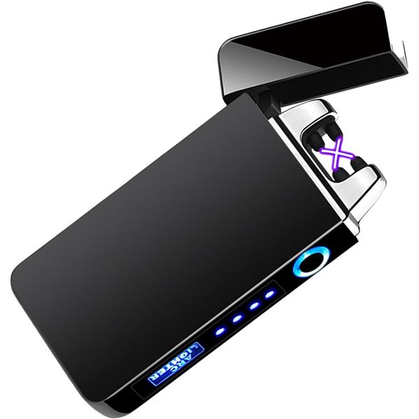 NEW BLACK METAL USB CHARGED PLASMA ARC LIGHTER