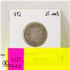 Image 1 : 1892 SILVER CANADA 25 CENT COIN