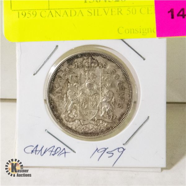 1959 CANADA SILVER 50 CENT COIN
