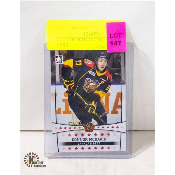 CONNOR MCDAVID PRE-ROOKIE CARD