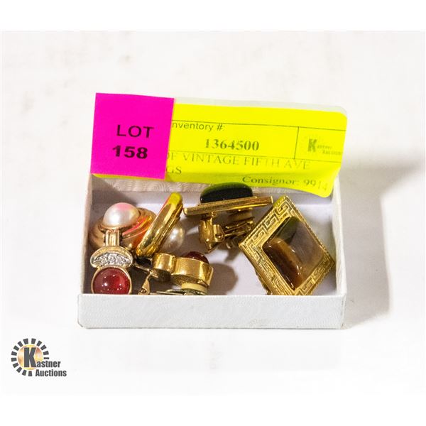 2 PAIR OF VINTAGE FIFTH AVE EARRINGS