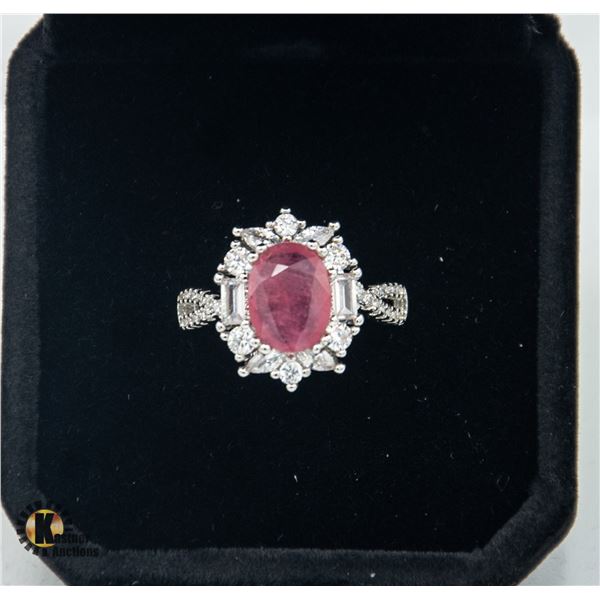 #1053-1.92 CT NATURAL RUBY OVAL IN SHAPE SET IN 8