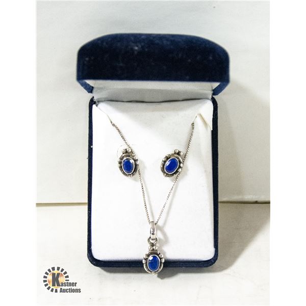 STERLING SILVER NECKLACE, PENDANT & EARRINGS SET