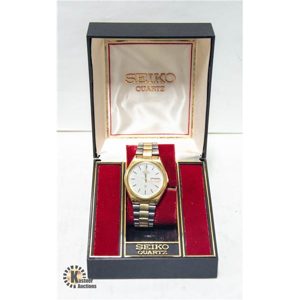 SEIKO QUARTZ WATCH WITH DAY & DATE (NEEDS