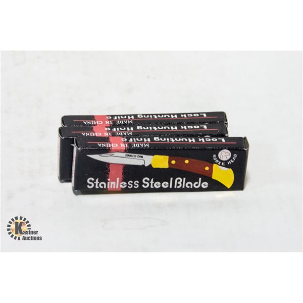 THREE LOCK BLADE, HUNTER STAINLESS STEEL FOLDING