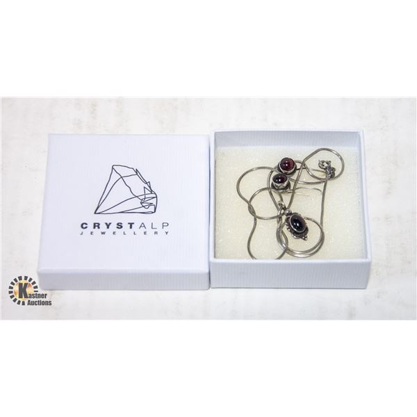STERLING SILVER NECKLACE, PENDANT & EARRINGS SET