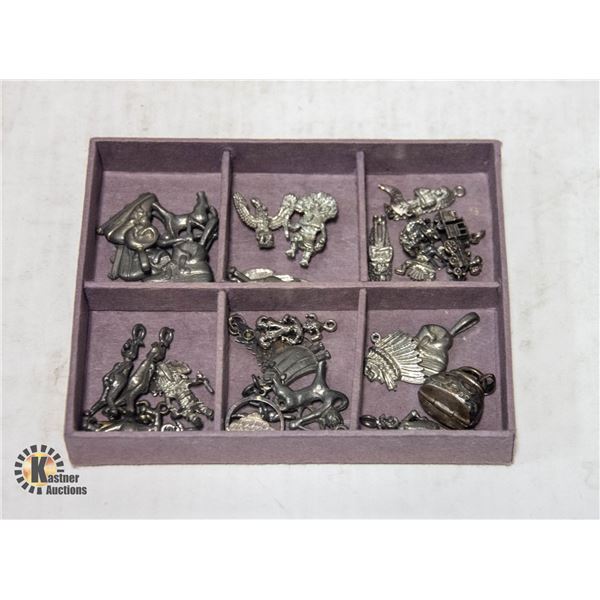 LOT OF 30 ASSORTMENT SILVER CHARMS