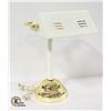 Image 1 : BRASS BANKER'S LAMPS WHITE SHADE