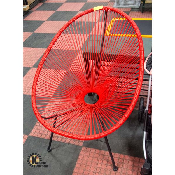 NEWLY ASSEMBLED VINYL CORD LOUNGING CHAIR