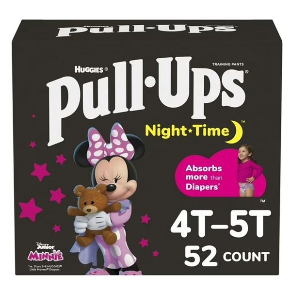 CASE WITH 52 4T-5T NIGHT TIME DIAPERS