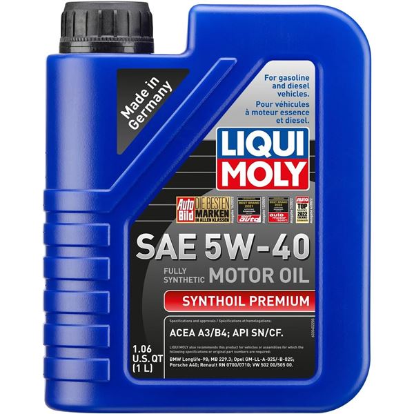 NEW LIQUI MOLY SAE 5W-40 FULLY SYNTHETIC MOTOR OIL