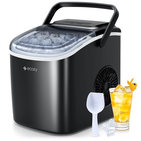 NEW ECOZY 26LBS ICE MAKER BLACK - SMALL OR LARGE