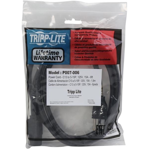 BRAND NEW TRIPP LITE PREMIUM POWER CORD - 6FT