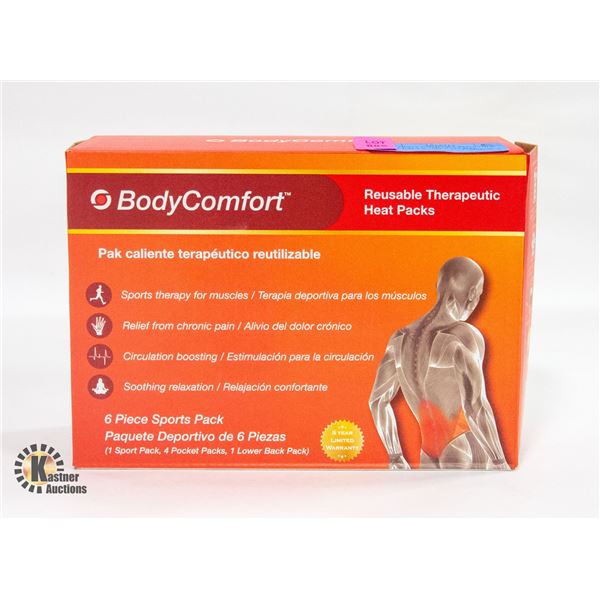 NEW BODY COMFORT REUSABLE HEAT PACKS - 6PCS SPORTS