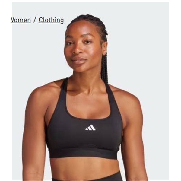 BRAND NEW ADIDAS IQ3377 BLACK SPORTS BRA SZ SDDF