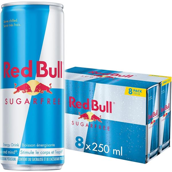 NEW 8 PACK REDBULL SUGARFREE