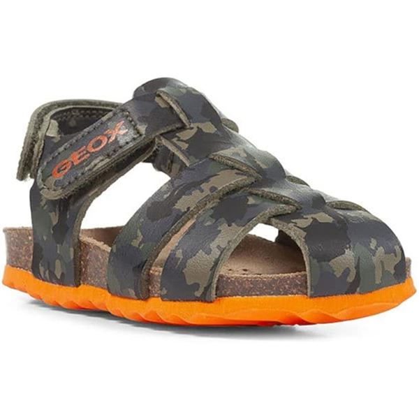 NEW GEOX CHALKI B.A ROYAL/ORANGE KIDS SANDALS SZ 9