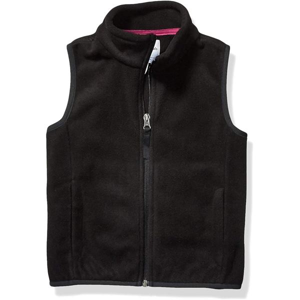 NEW AMAZON ESSENTIALS FLEECE VEST BLACK KIDS SZ L