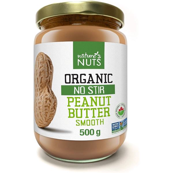 500G NATURE'S NUT ORGANIC NO STIR PEANUT BUTTER