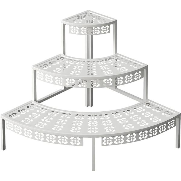 NEW ABOXOO 2 TIER PLANT ROUND METAL STAND RACK