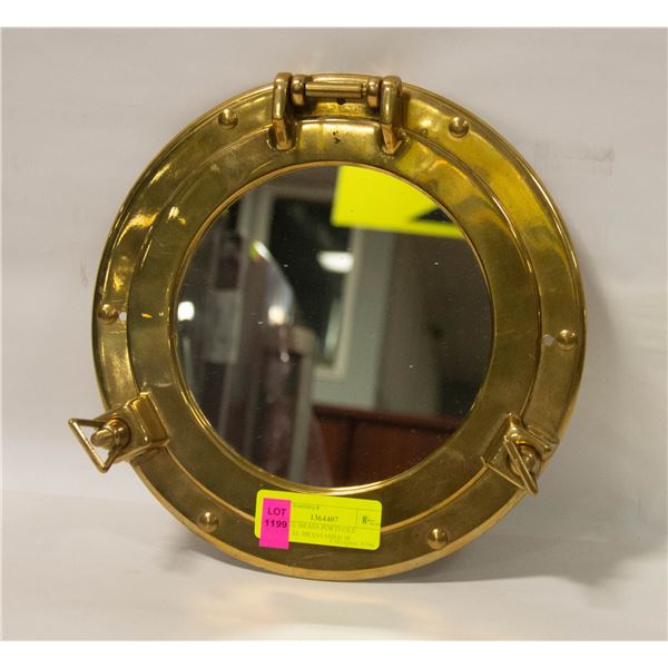 VINTAGE BRASS PORTHOLE NAUTICAL BRASS MIRROR