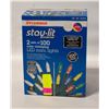 Image 1 : NEW SYLVANIA STAY-LIT 2 SETS OF 100 LED MINI