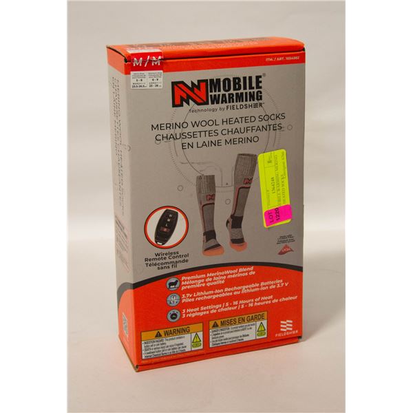 PAIR MOBILE WARMING MERINO WOOL HEATED SOCKS