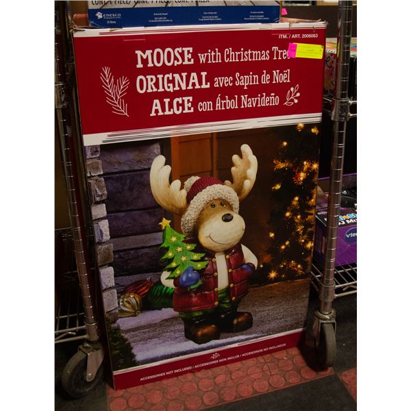 LARGE MOOSE WITH CHRISTMAS TREE LED DISPLAY PIECE