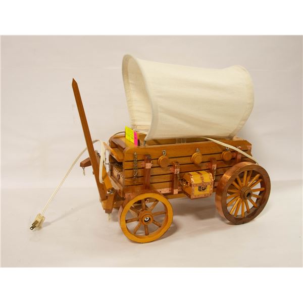 VINTAGE WOOD AND BRASS CARRIAGE LAMP