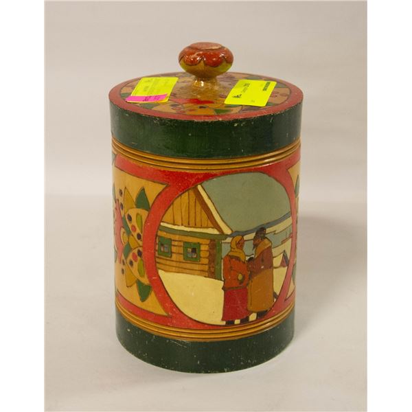ORNATE WOOD CONTAINER MADE IN SOVIET UNION