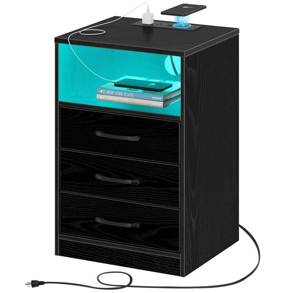 NEW SEVENTABLE NS007 END TABLE WITH USB CHARGER