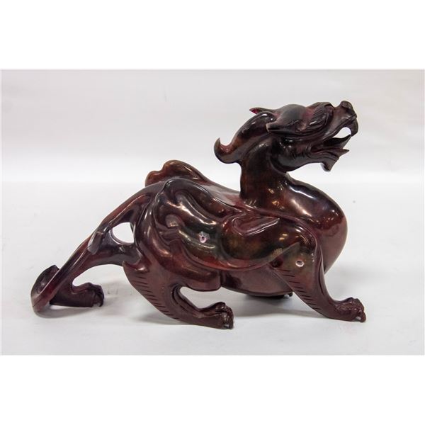 DECORATIVE GLASS CHINESE DRAGON SCULPTURE