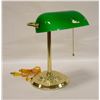 Image 1 : BRASS BANKERS LAMP GREEN SHADE