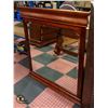 Image 1 : SOLID DARK WOOD,WITH BEVELED GLASS MIRROR,