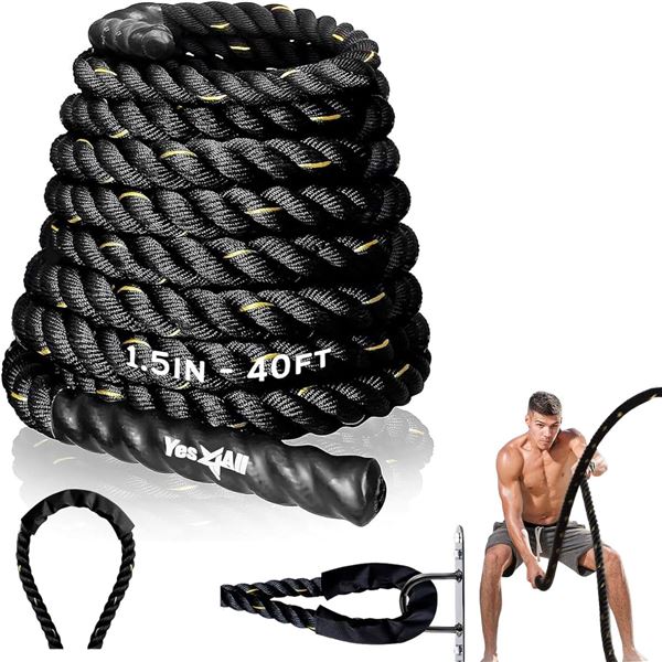 NEW YES4ALL BATTLE ROPE WITH COVER
