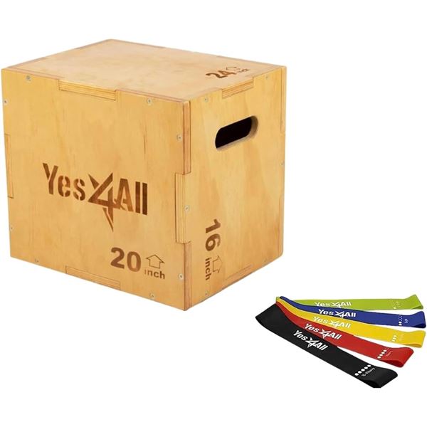 NEW YES4ALL 24X20X16" WOODEN PLYO BOX