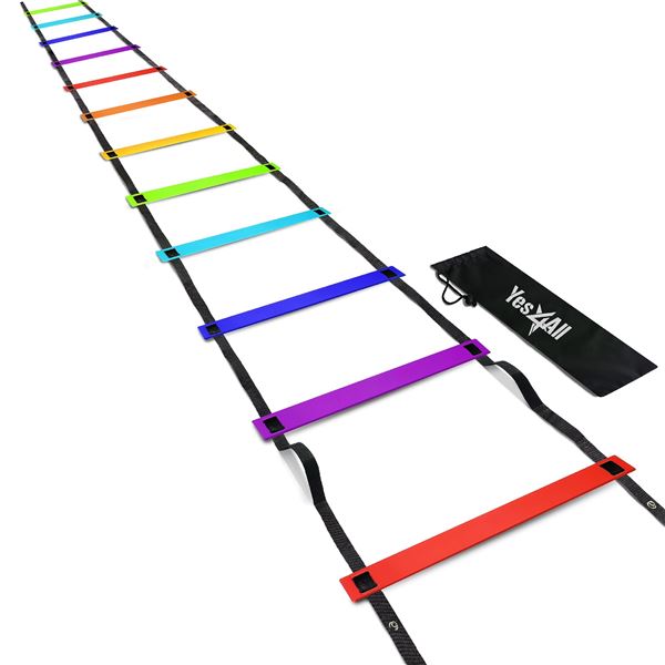 NEW YES4ALL AGILITY LADDER - 12 RUNGS - RAINBOW