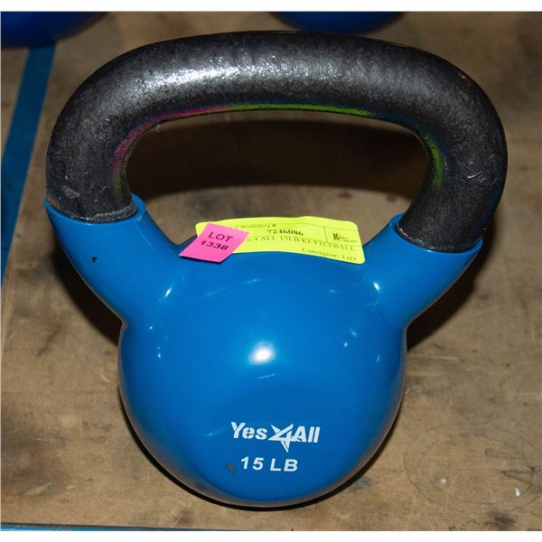 NEW YES4ALL 15LB KETTLEBELL