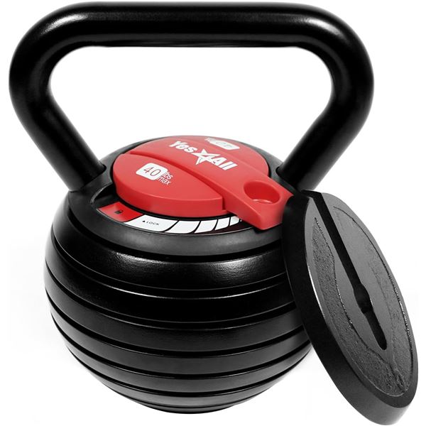NEW YES4ALL 10-40LBS ADJUSTABLE KETTLEBELL