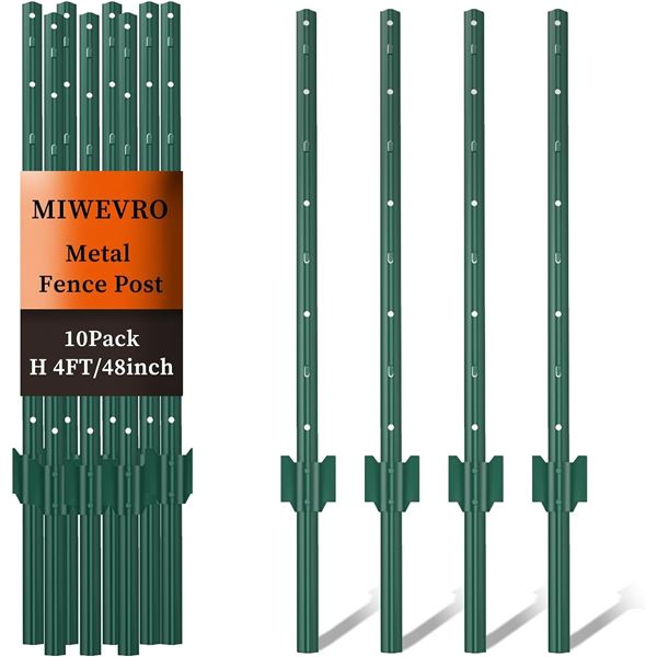 CASE WITH 10 GREEN METAL 4 FT FENCE POSTS