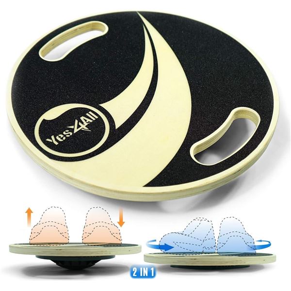 NEW YES4ALL WOODEN WOBBLE BALANCE BOARD
