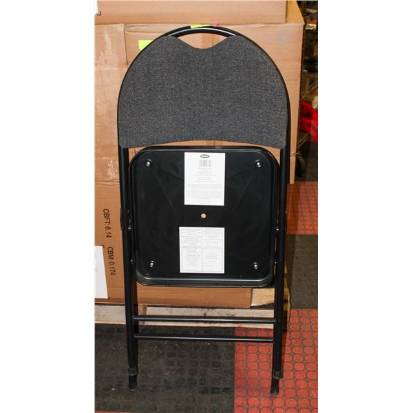 BLACK METAL FRAME FOLD-AWAY SIDE CHAIR -